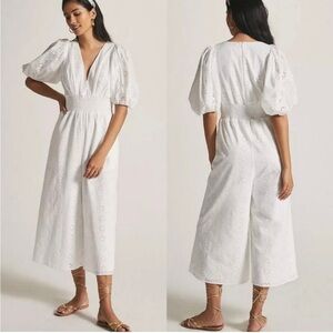 Anthropologie Hutch Elegant White Eyelet Jumpsuit